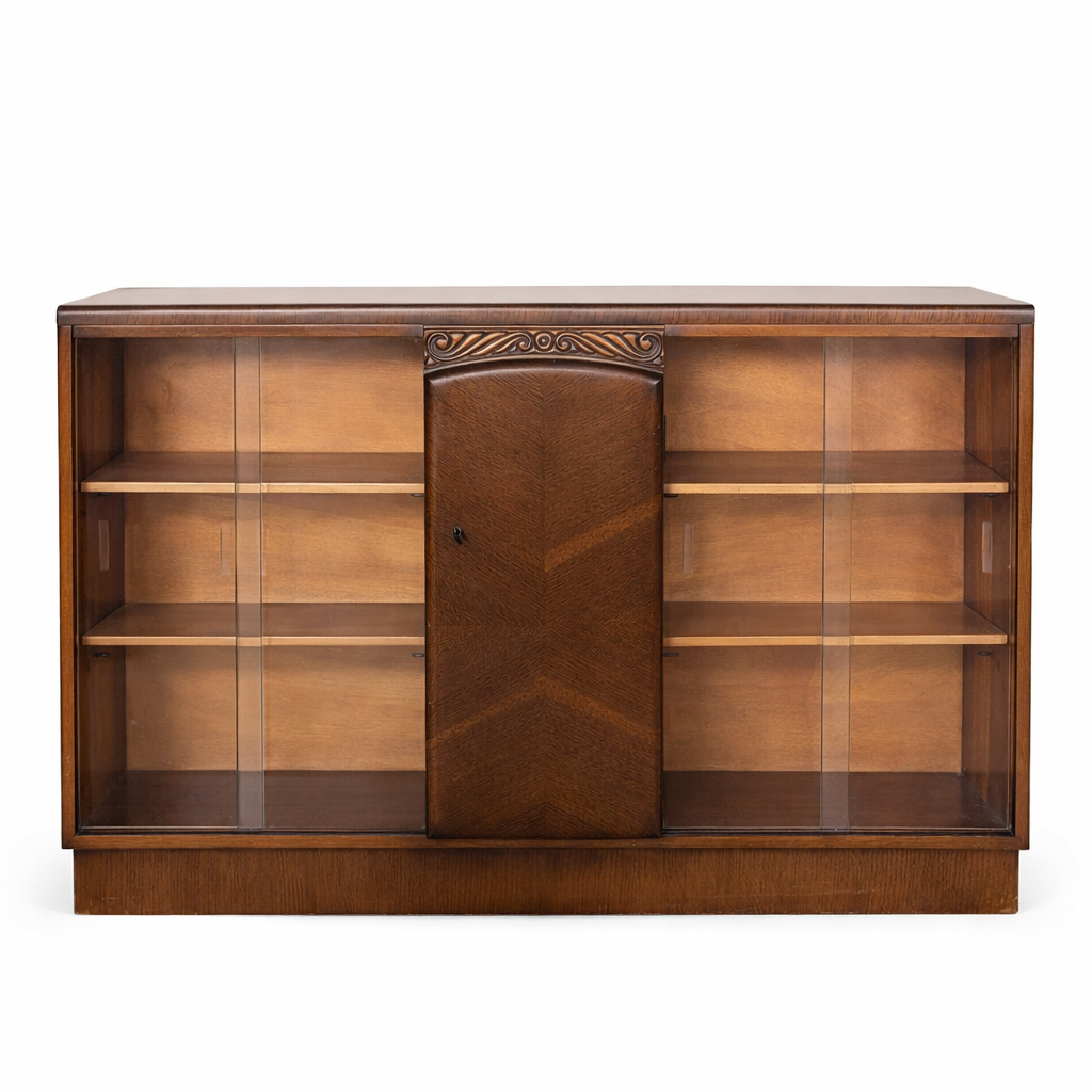 Vintage Arts and Crafts Nathan Oak Display Cabinet