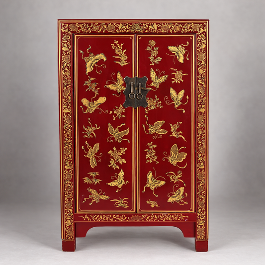 Vintage Oriental Red Lacquer Drinks Cabinet – Chinoiserie