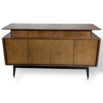 G Plan Sideboard | Mid Century Teak Wood Sideboard With Brass Handles & Storage