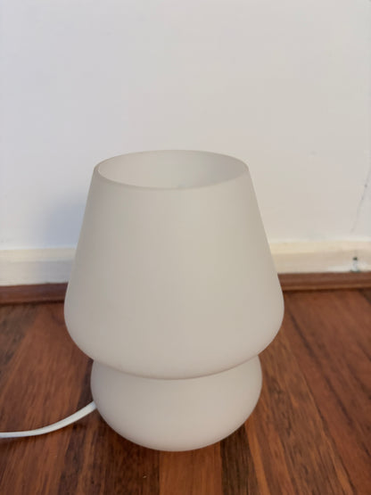 Mid Century Frosted Glass Mushroom Table Lamp