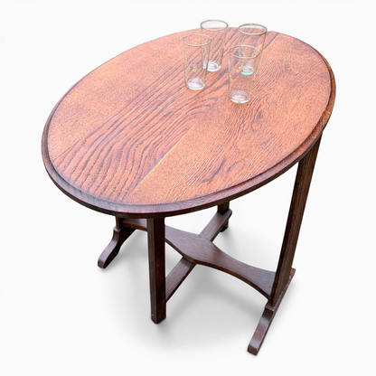 Arts & Crafts Folding Oak Wine Table