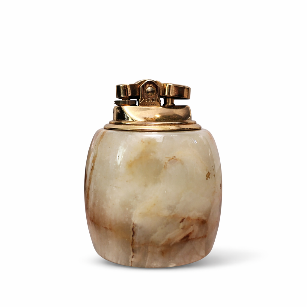 Italian Art Deco Onyx Marble Tabletop Lighter