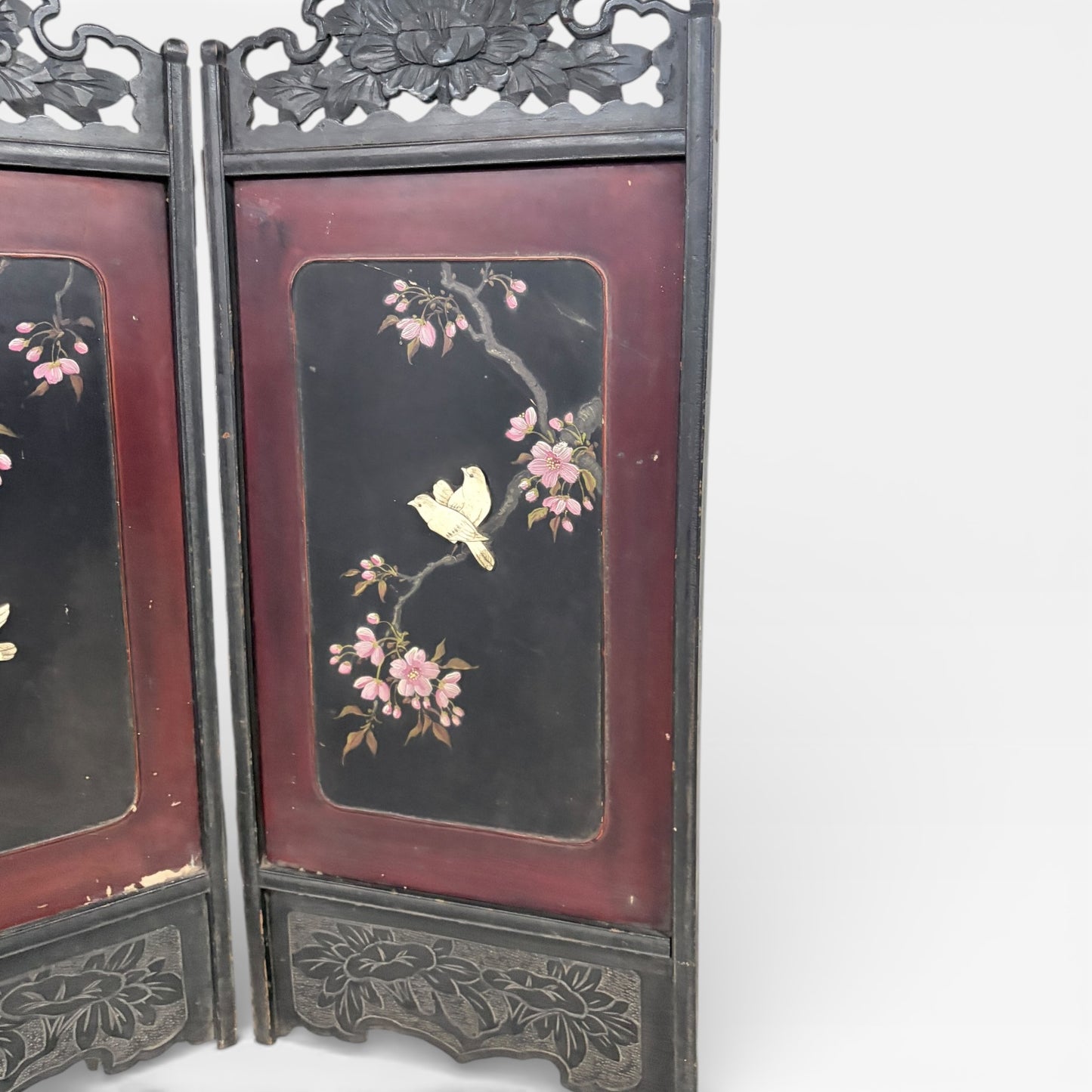 Antique Chinese Mother of Pearl Folding Screen