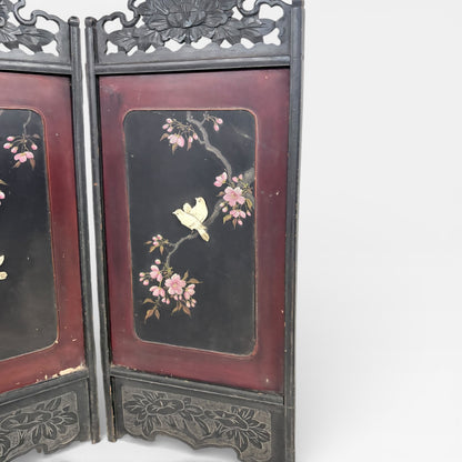 Antique Chinese Mother of Pearl Folding Screen