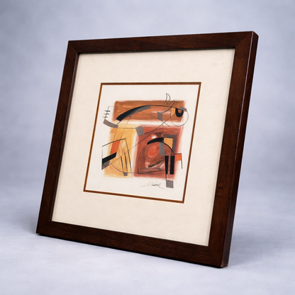 Alfred Gockel Signed Abstract Print – Mid Century Framed Artwork
