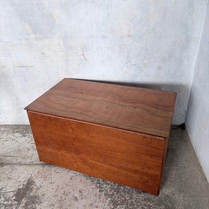 Mid Century Teak Storage Blanket Box Chest on Castors