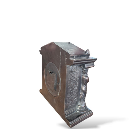 Vintage Mantel Clock - Juliana Neoclassical Resin Clock With Bronzed Finish