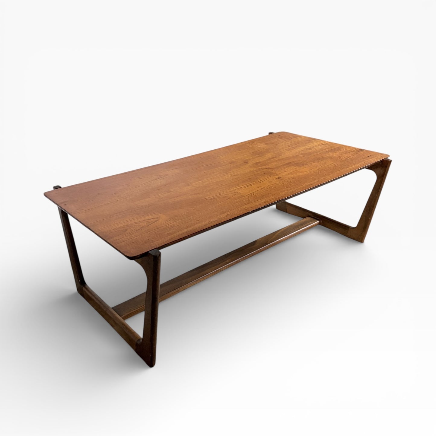 Danish Mid Century Coffee Table with Sleigh Legs