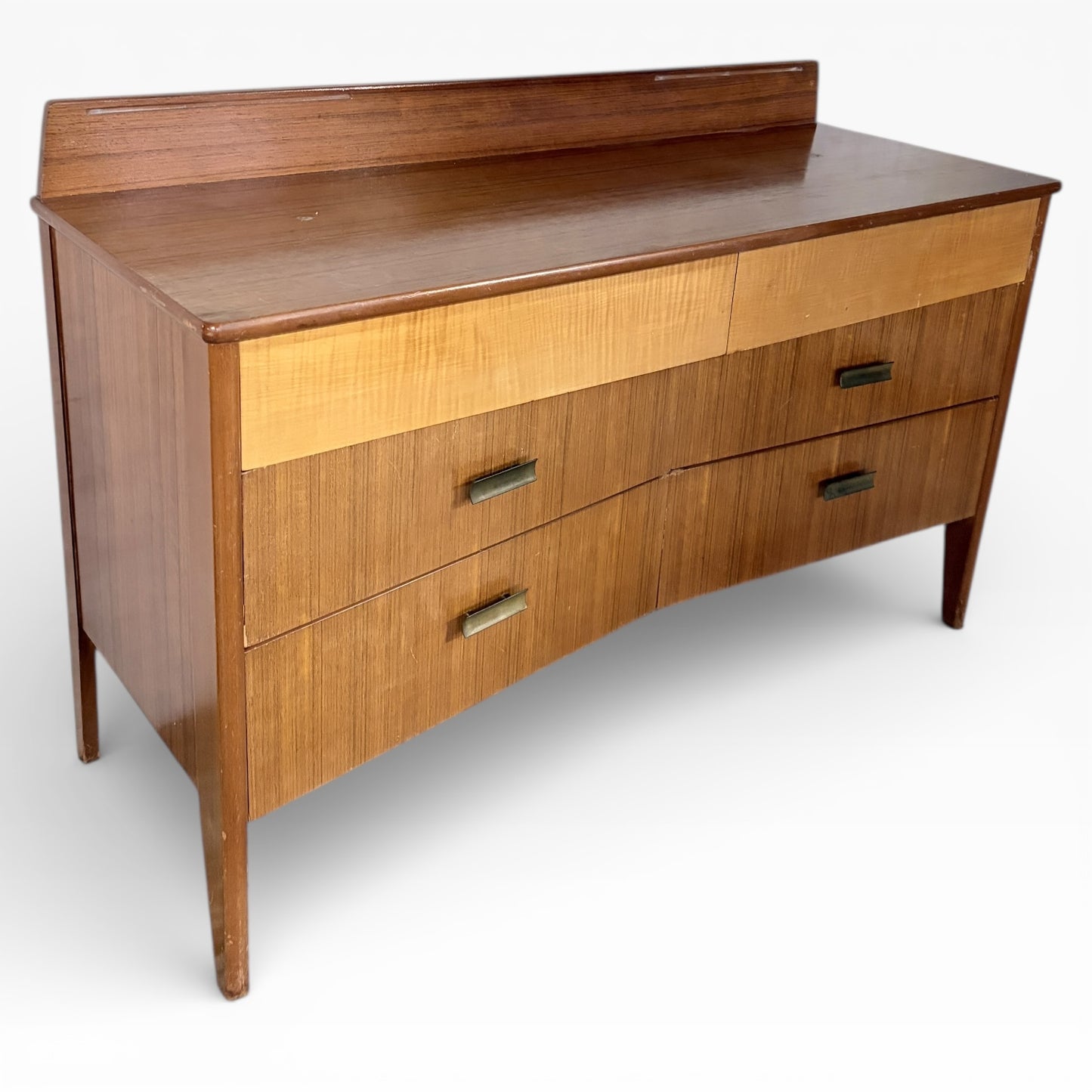 Mid Century Sideboard – Vintage Chest Drawers with Teak Wood Furniture & Oak Walnut Veneer