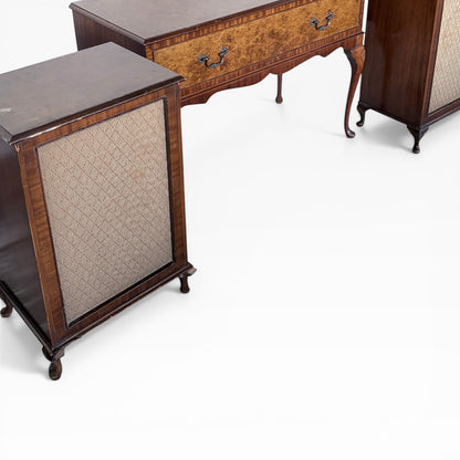 Vintage Dynatron Walnut Radiogram with Matching Stereo Speakers