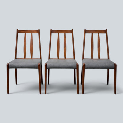 Mid Century Set of Four Danish Teak Dining Chairs by Dyrlund