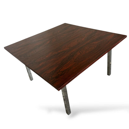 Vintage Coffee Table – Rosewood Top With Chrome Legs | Mid Century Square Low Table