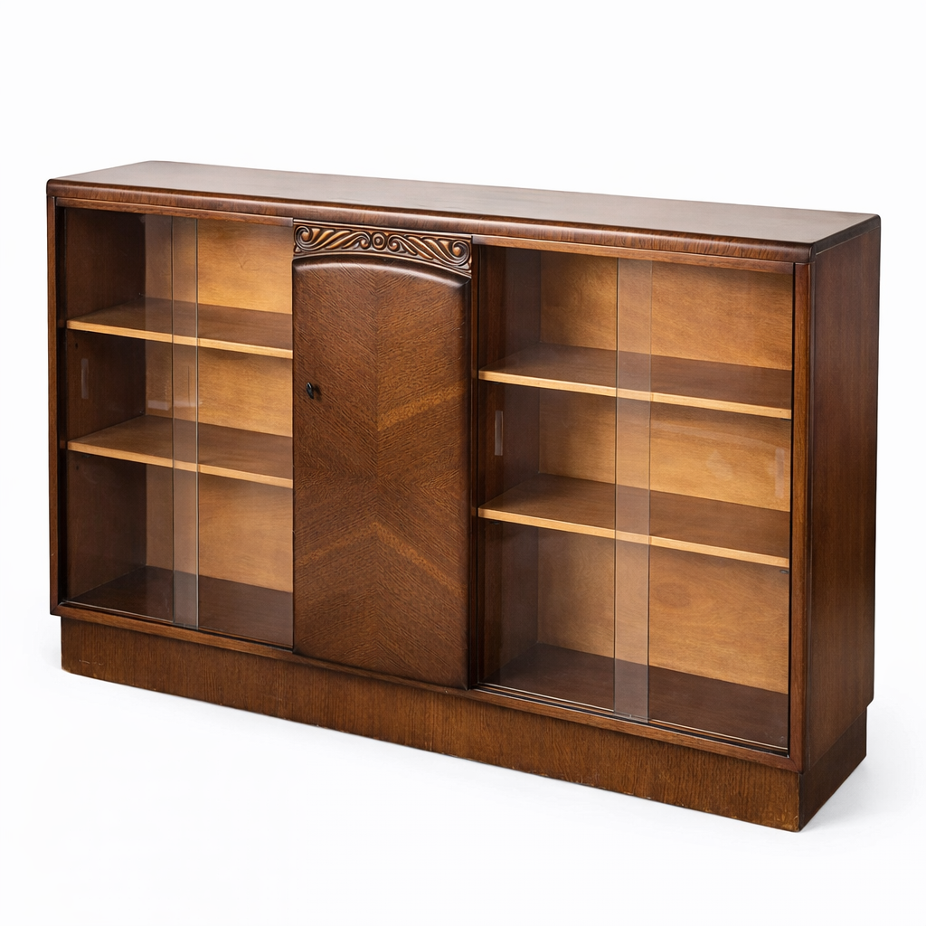 Vintage Arts and Crafts Nathan Oak Display Cabinet
