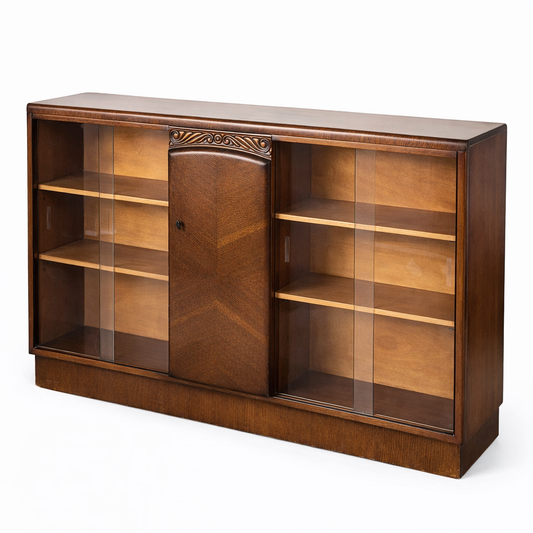 Vintage Arts and Crafts Nathan Oak Display Cabinet