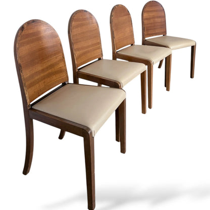 Art Deco Walnut Draw-Leaf Extending Dining Table & Chairs