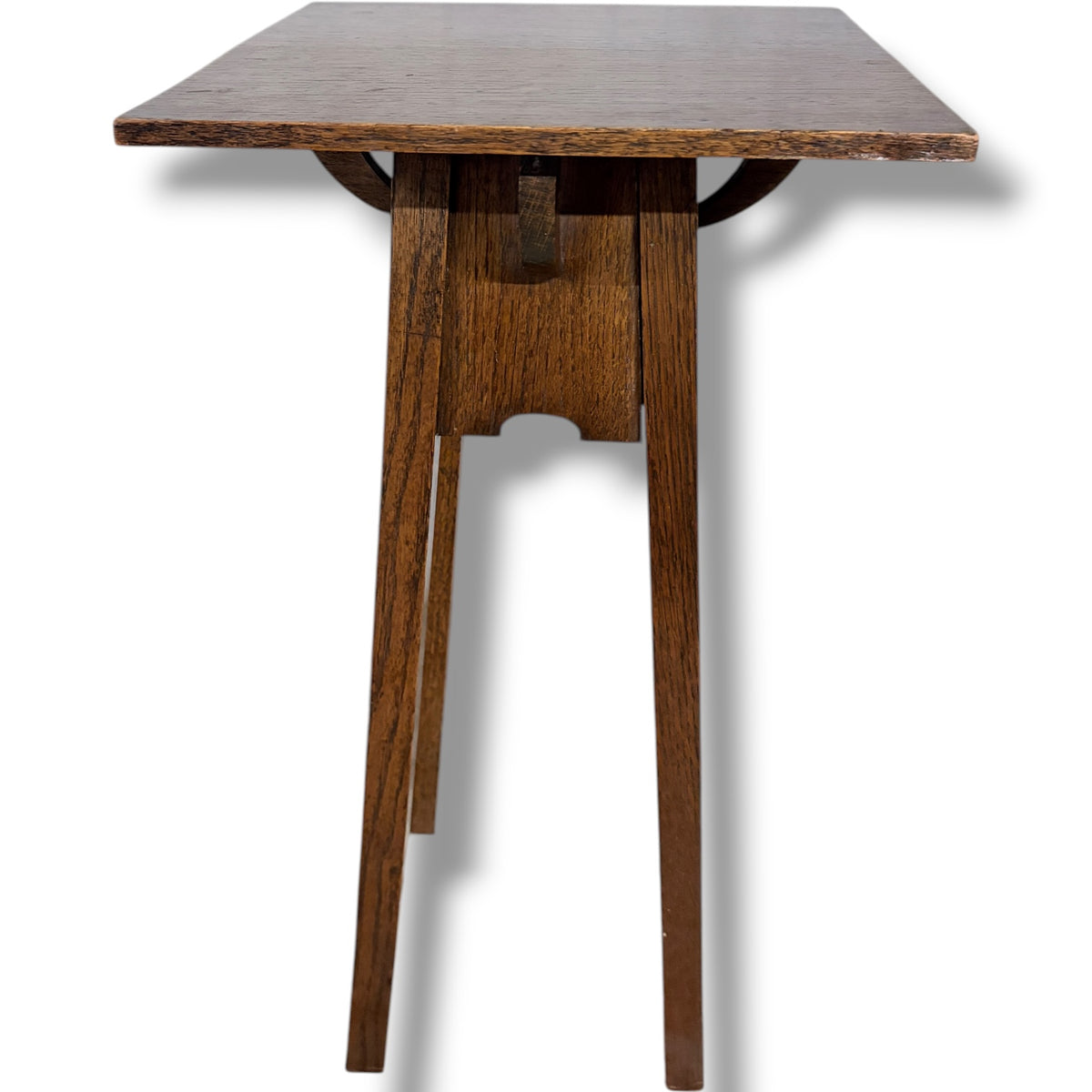 Arts Crafts Plant Stand – Solid Oak Occasional Table With Square Top