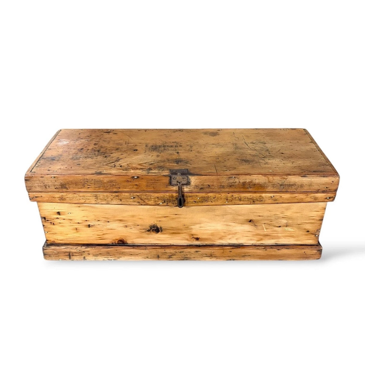 Antique Rustic Solid Pine Carpenter’s Tool Chest / Storage Box