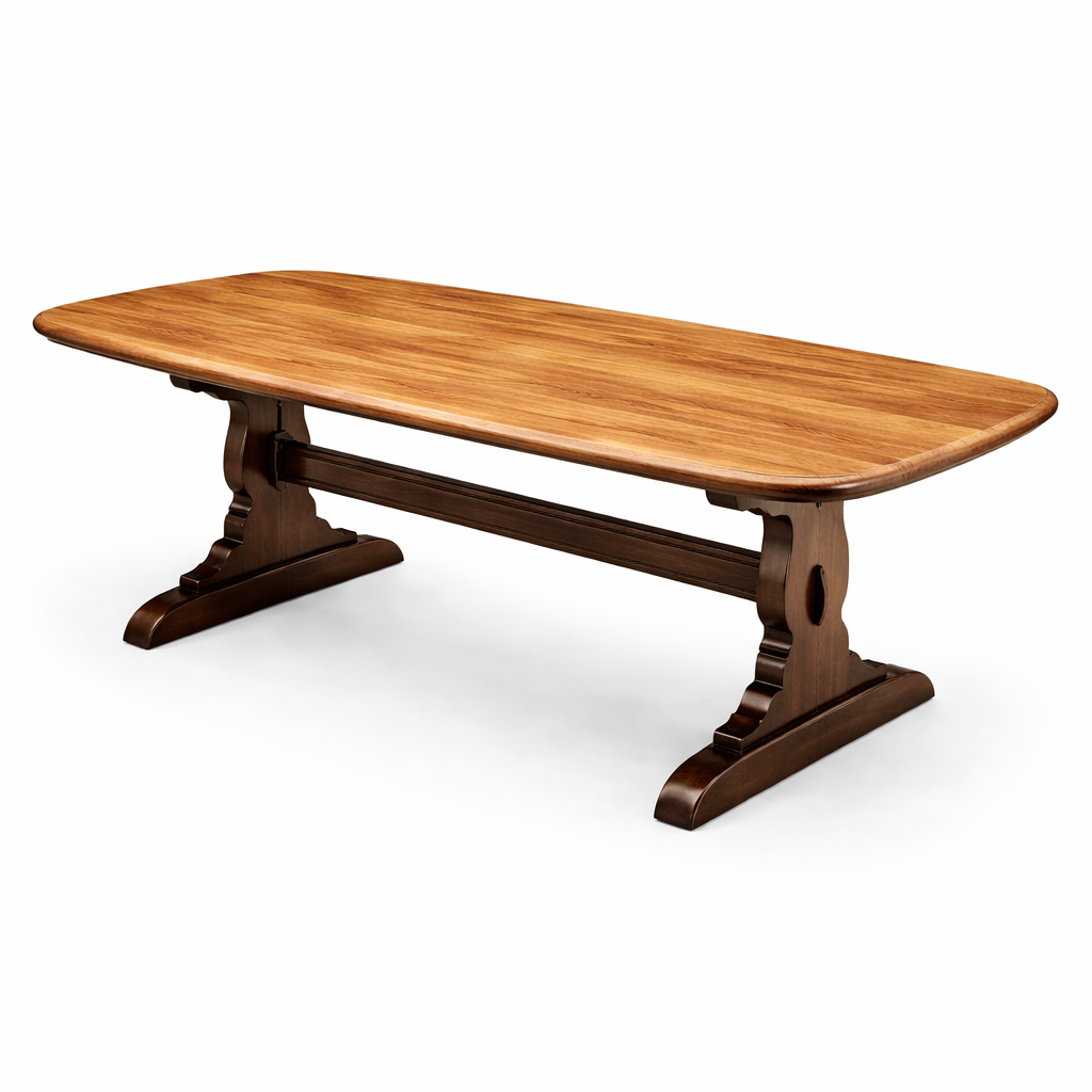 Ercol Refectory Plank Top Dining Table – Blonde Elm & Beech