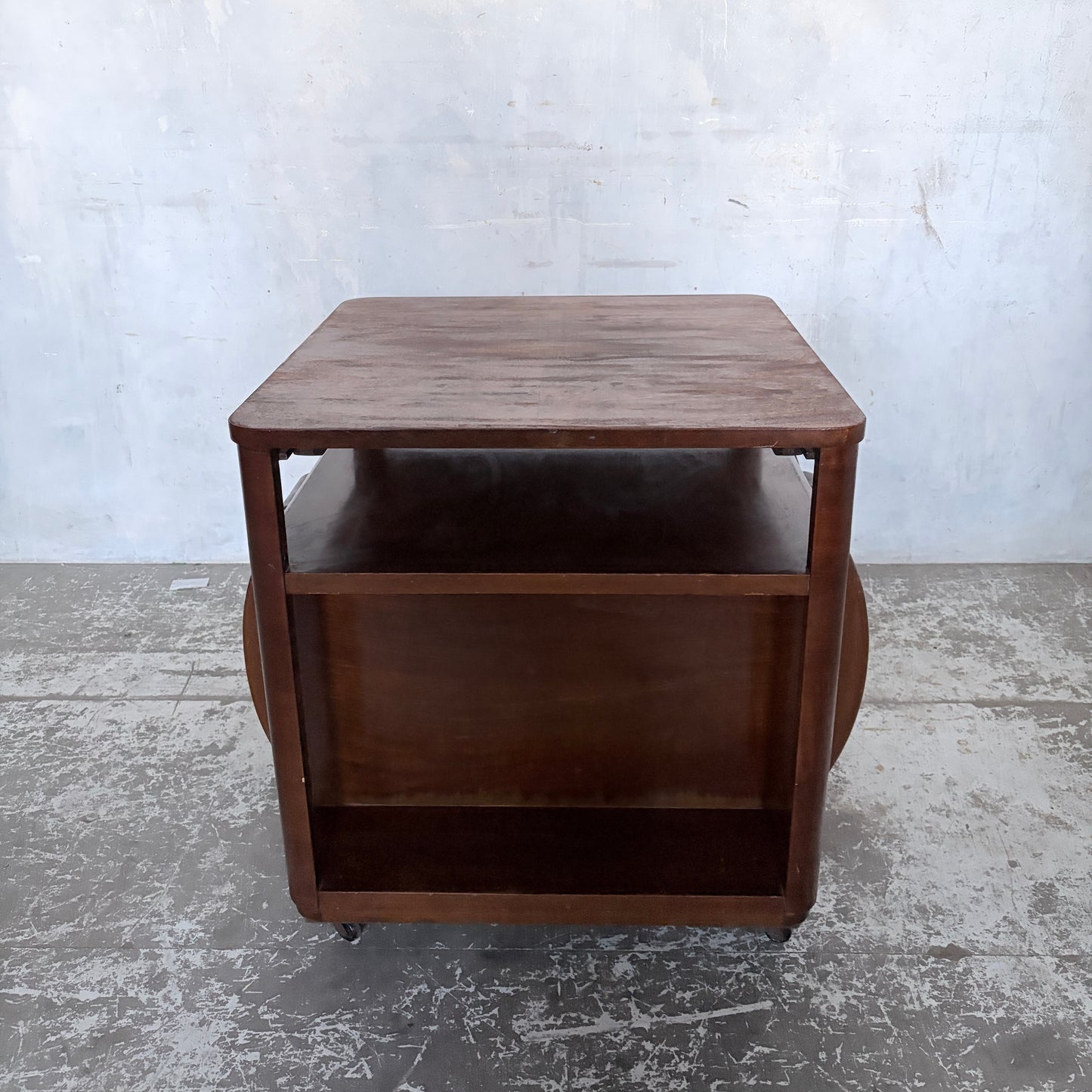Art Deco Walnut Drinks Cabinet Metamorphic Trolley by Incorporall (CC41)