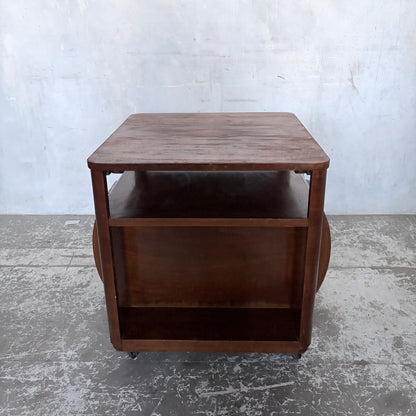 Art Deco Walnut Drinks Cabinet Metamorphic Trolley by Incorporall (CC41)