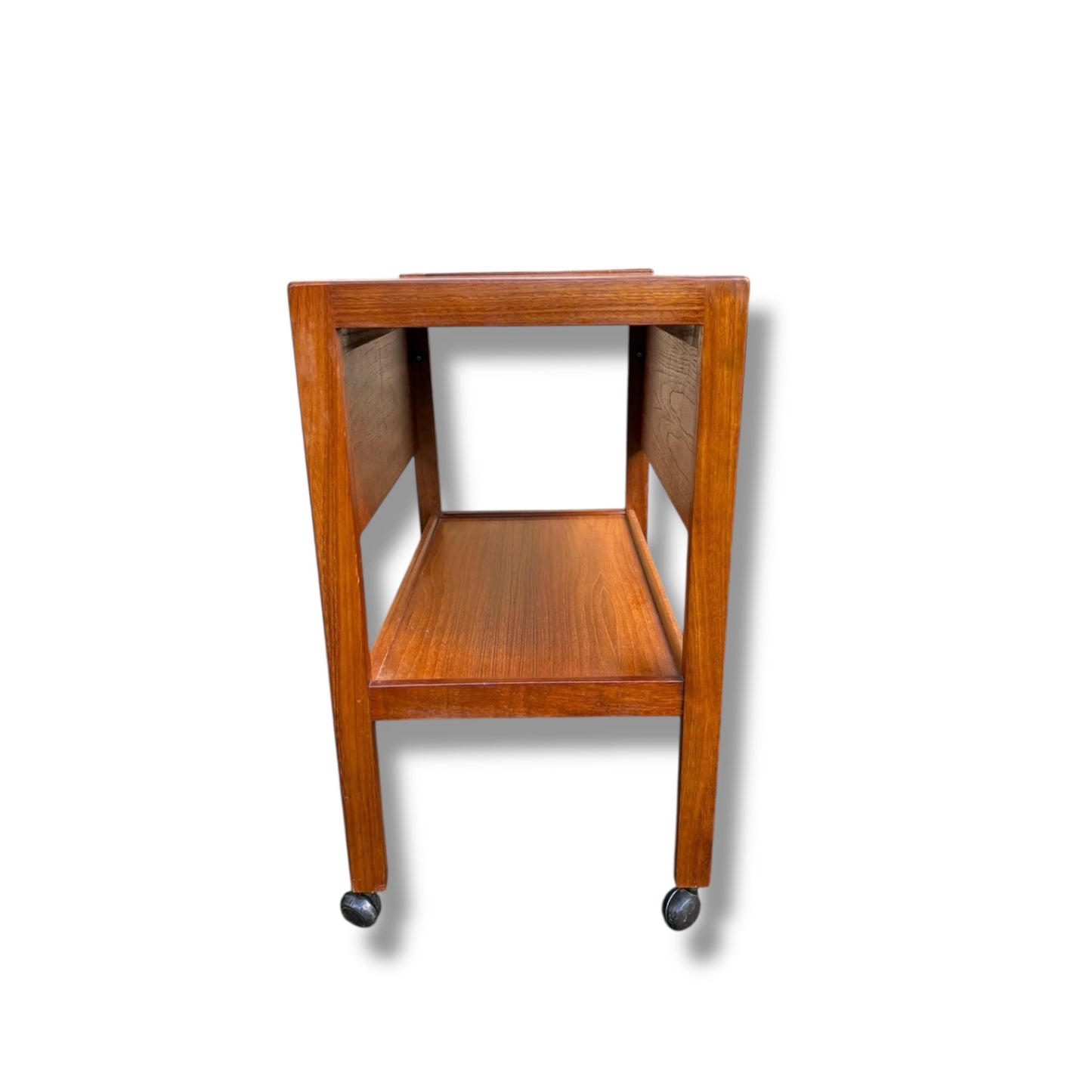 Vintage Teak Drop-Leaf Drinks Trolley on Castors | Mid-Century Bar Cart