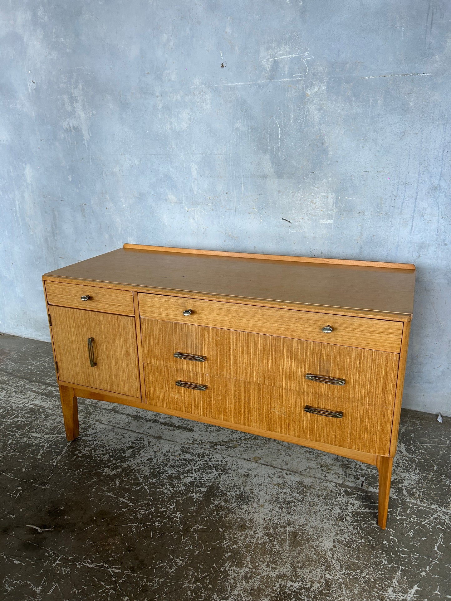 Mid Century Remploy Chest of Drawers / Sideboard | Vintage Oak Veneer Cabinet