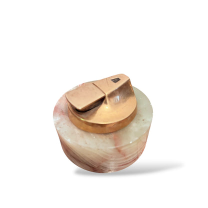 Art Deco Onyx Tabletop Lighter Prop – Round Marble Effect