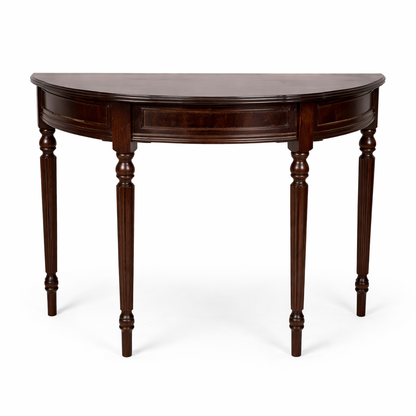 Vintage Mahogany Demi-Lune Hallway Table with Drawer