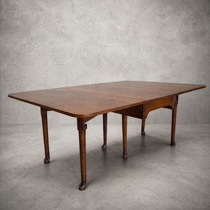 Large Edwardian Oak Drop Leaf Dining Table – Gateleg Extending Table