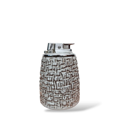 Vintage Swedish Ceramic Table Lighter – Textured Studio Pottery, Mid-Century