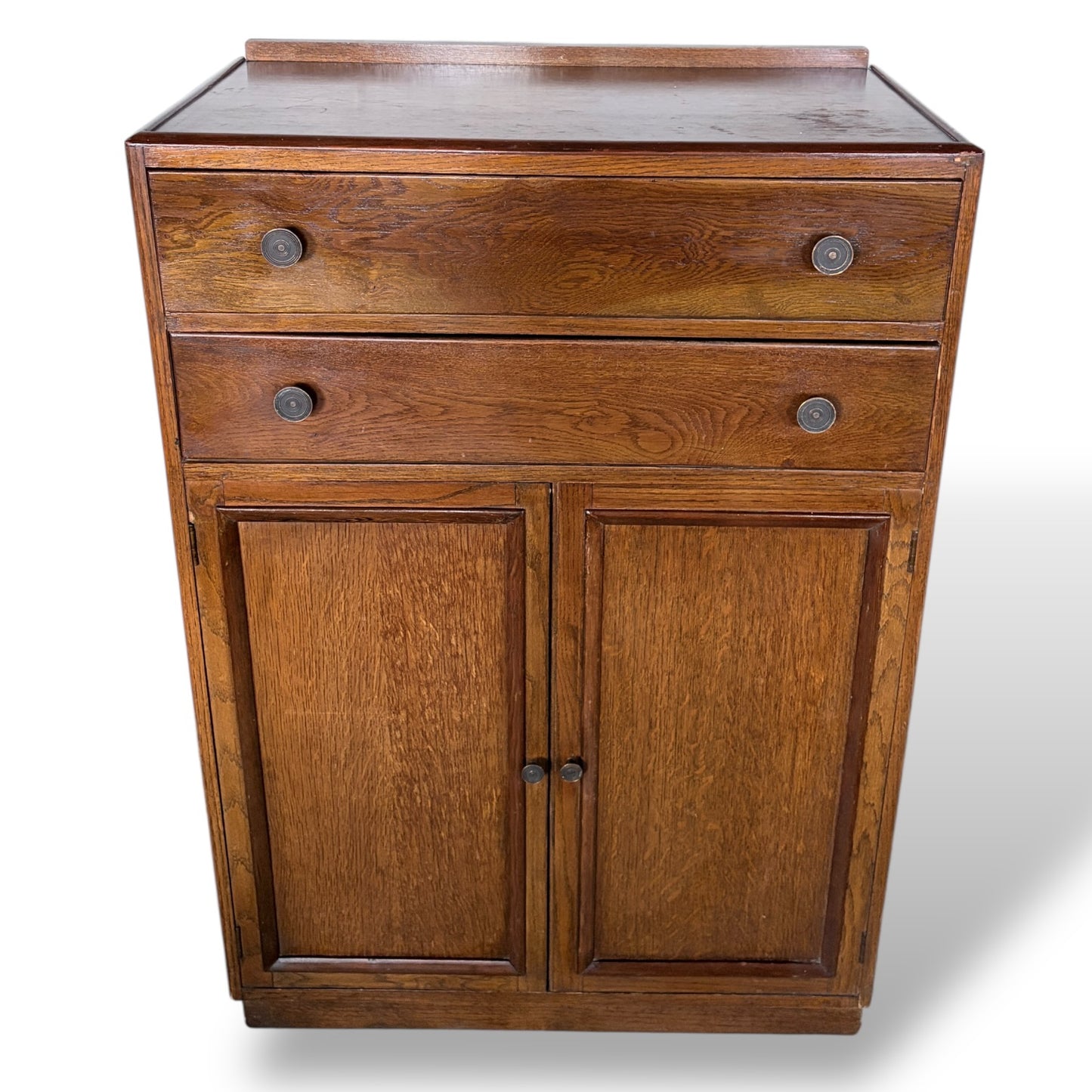 Vintage Arts and Crafts Oak Pantry Cabinet with Drawers