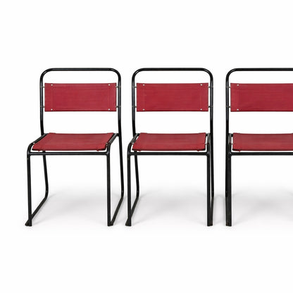 1960s Tubular Metal Dining Chairs – Set of Four