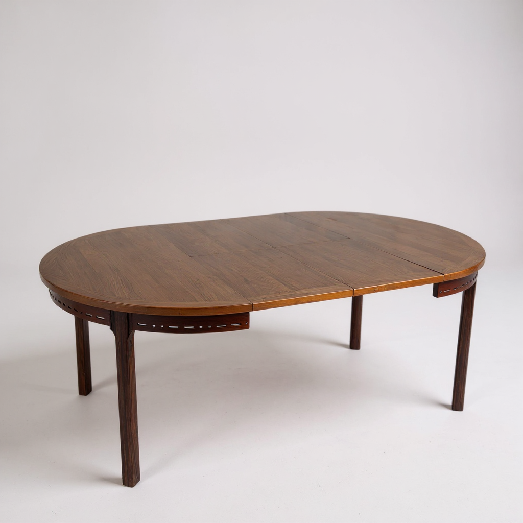 Mid-Century Swedish Rosewood & Teak Extending Dining Table by Nils Jonsson for Troeds