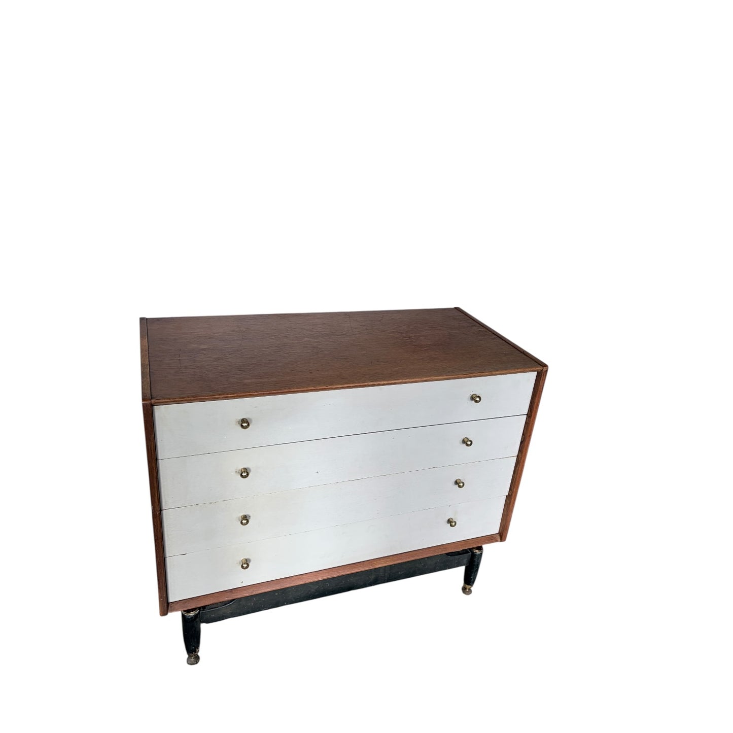 Mid Century E. Gomme Librenza Chest of Drawers – Teak & White with Brass Handles