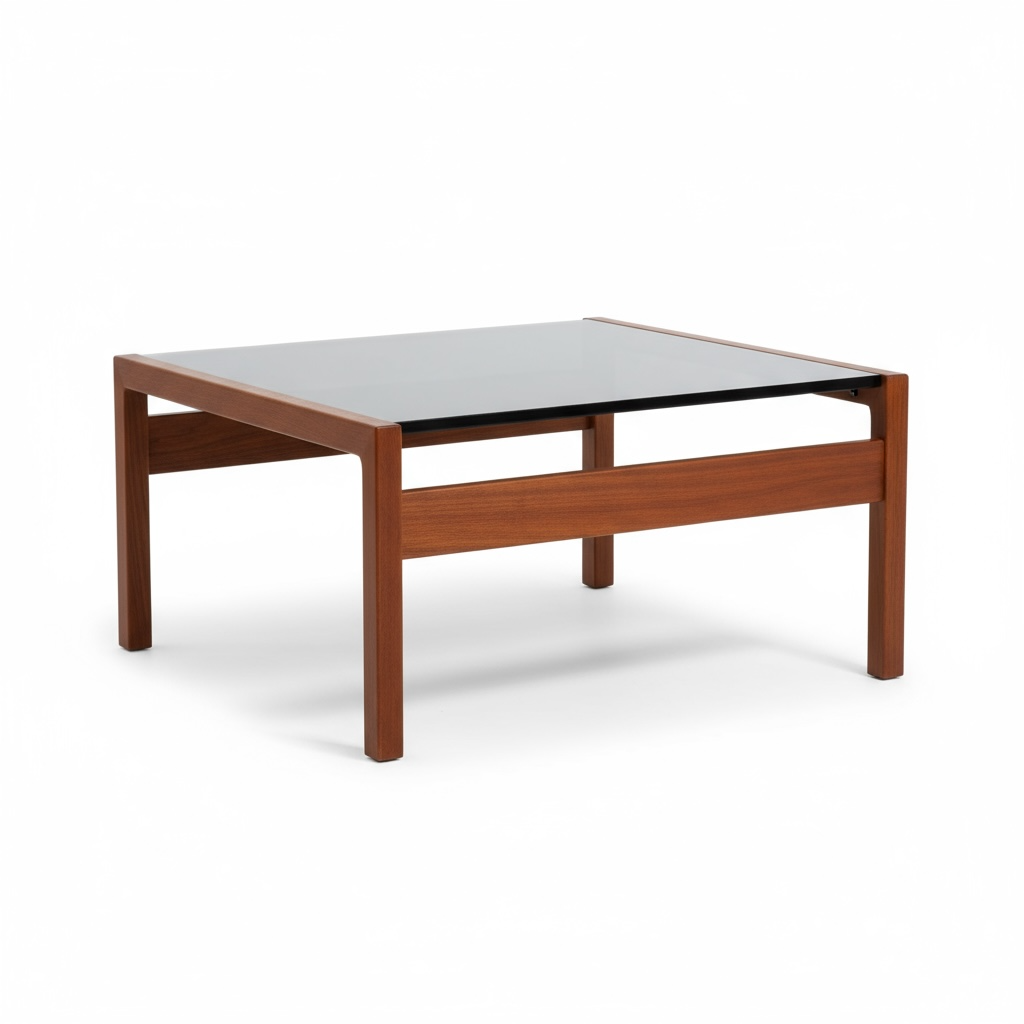 Afromosia Teak & Laminate Coffee Table by Guy Rogers – Mid-Century British Design