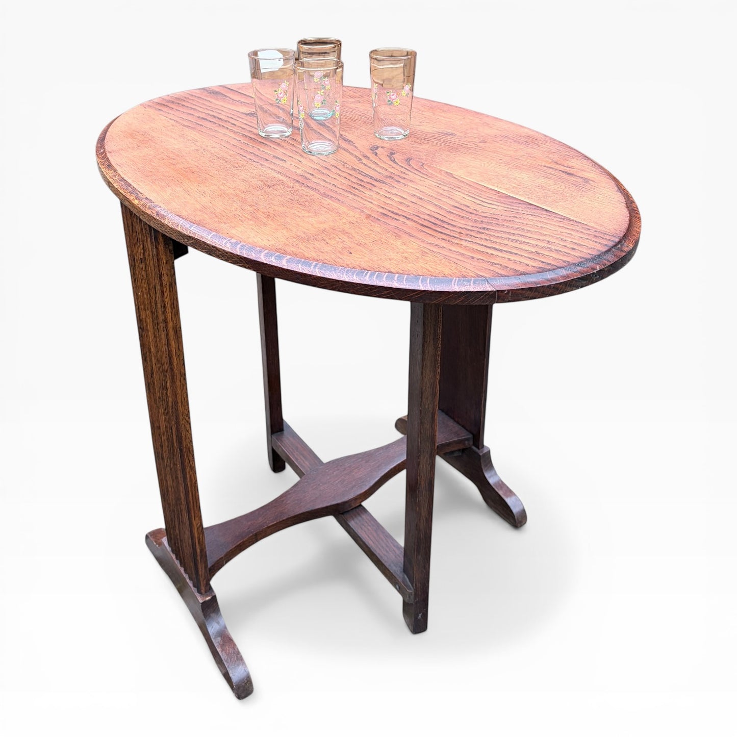 Arts & Crafts Folding Oak Wine Table