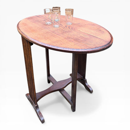 Arts & Crafts Folding Oak Wine Table