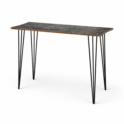 Vintage Formica Marbled Console Table – Hairpin Legs