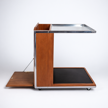 Mid-Century Teak & Chrome Drinks Trolley by Toothill