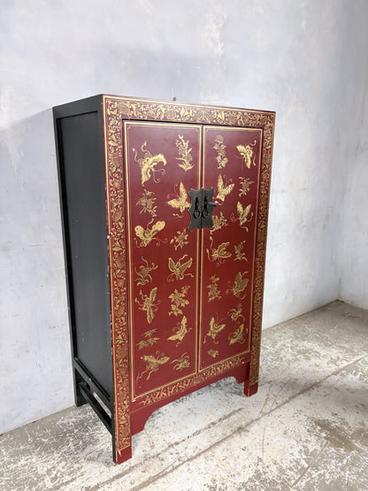 Vintage Oriental Red Lacquer Drinks Cabinet – Chinoiserie