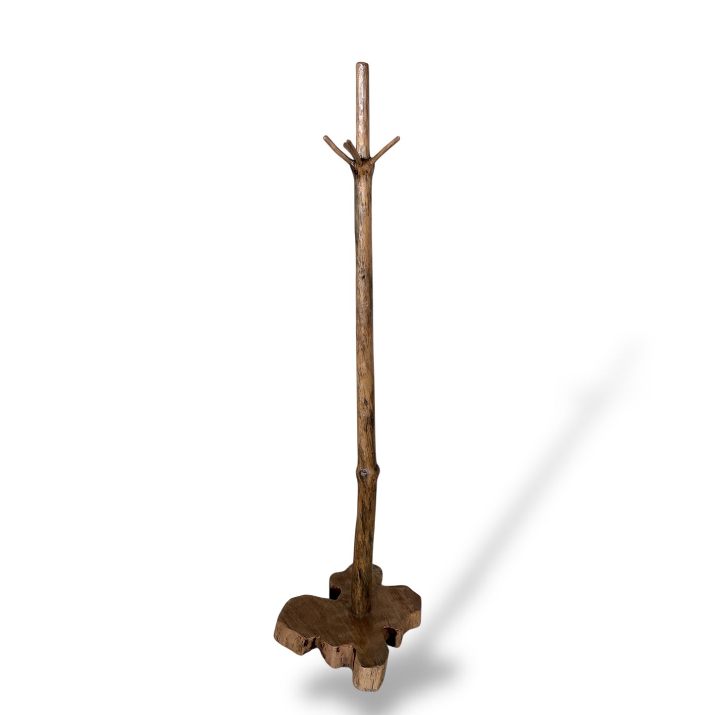 Live Edge Solid Wood Coat Stand – Rustic Tree Trunk Design