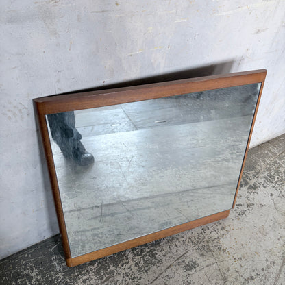 Mid Century Danish Style Teak Square Mirror