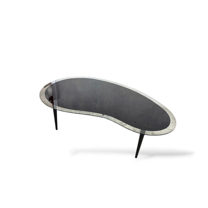 Mid-Century Italian Smoked Glass Kidney Coffee Table