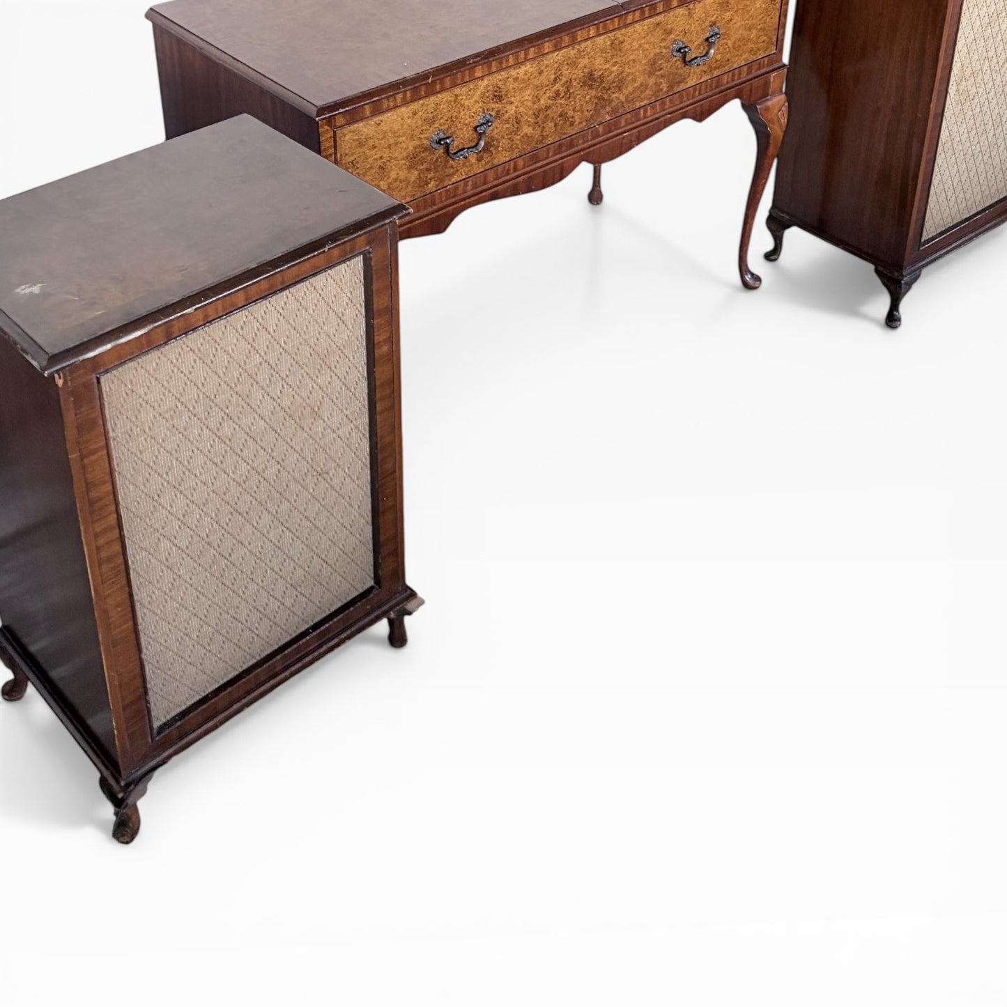 Vintage Dynatron Walnut Radiogram with Matching Stereo Speakers
