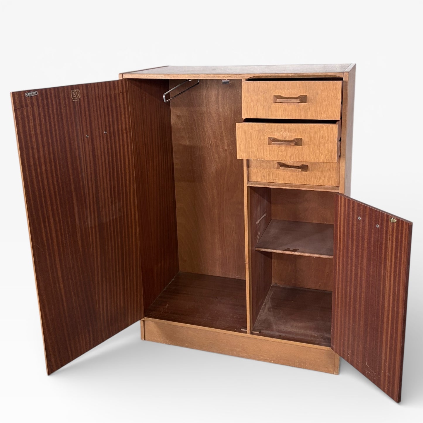 G Plan Brandon Mid-Century Oak Wardrobe with Drawers
