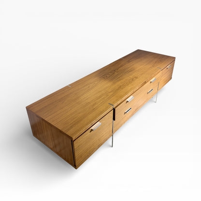 Mid-Century Modern Walnut & Chrome Low Sideboard / Media Unit – Danish — view 5