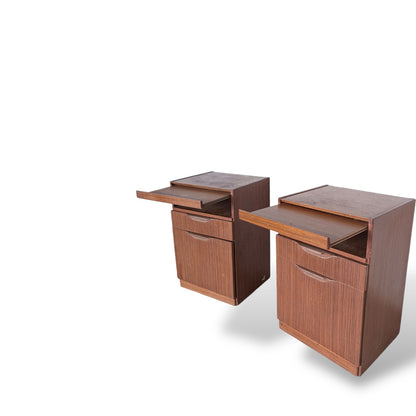 Pair of Teak Bedside Tables with Secret Drawer by Remploy