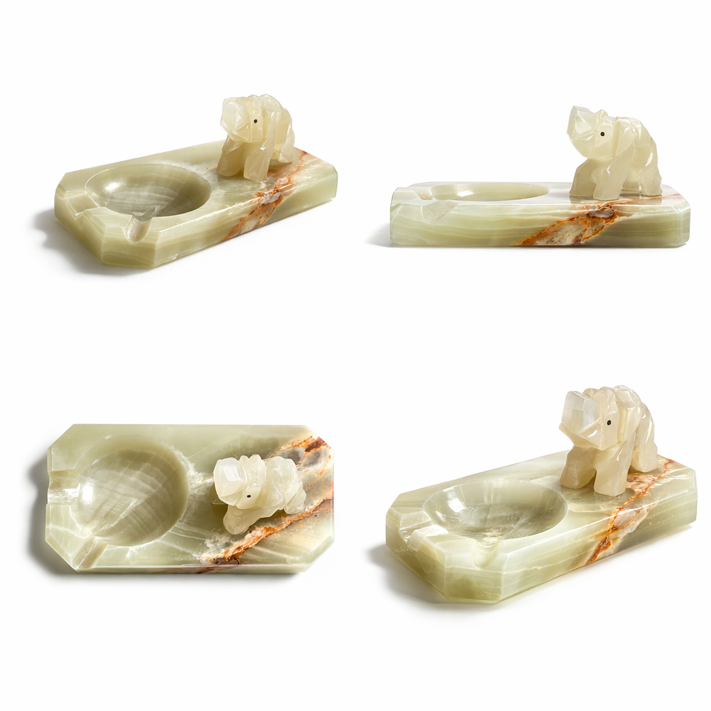 Vintage Onyx Elephant Ashtray