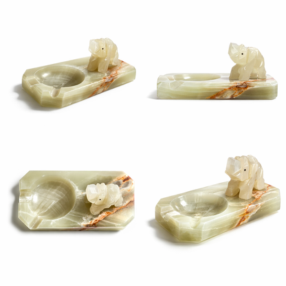 Vintage Onyx Elephant Ashtray