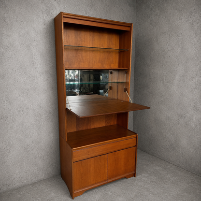 Mid Century William Lawrence Teak Drinks Cabinet Display Unit Bookcase Cocktail Bureau